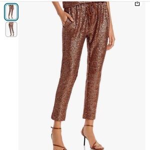 Splendid Copper Sequin Drawstring Cropped Pants
